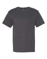 Hanes 5190P Adult Beefy-T with Pocket #color_CHARCOAL HEATHER