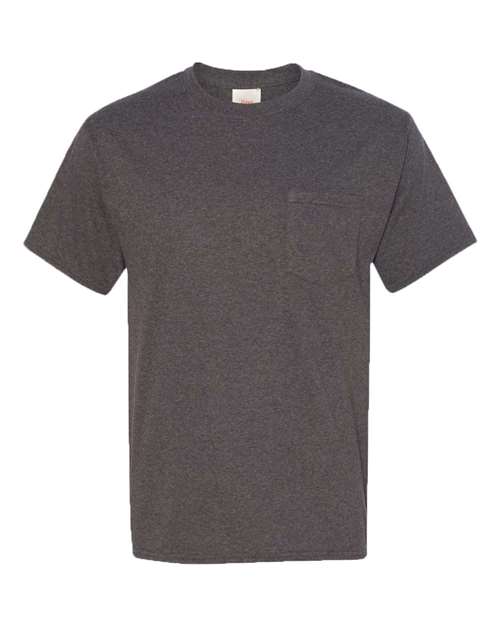 Hanes H5590 Men's Authentic-T Pocket T-Shirt #color_CHARCOAL HEATHER