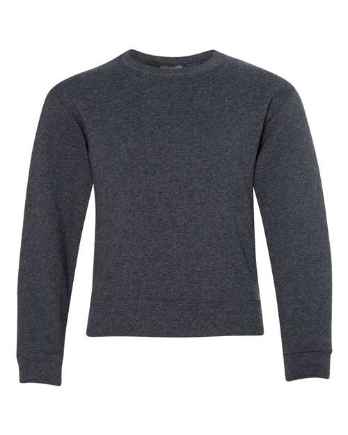 Jerzees 562B Youth NuBlend Fleece Crew #color_BLACK HEATHER