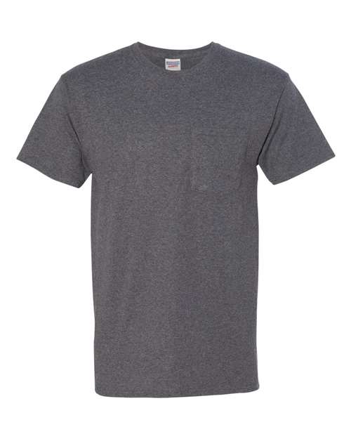 Jerzees 29P Adult DRI-POWER ACTIVE Pocket T-Shirt #color_BLACK HEATHER