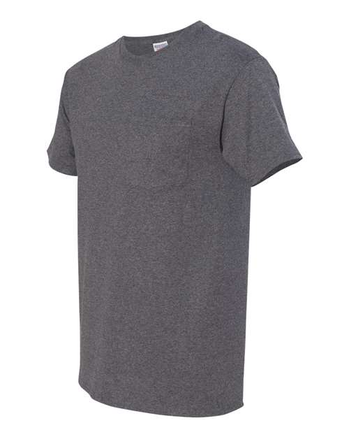 Jerzees 29P Adult DRI-POWER ACTIVE Pocket T-Shirt #color_BLACK HEATHER