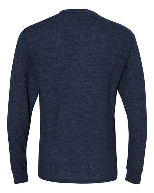 Jerzees 29L Adult DRI-POWER ACTIVE Long-Sleeve T-Shirt #color_VINT HTHR NAVY