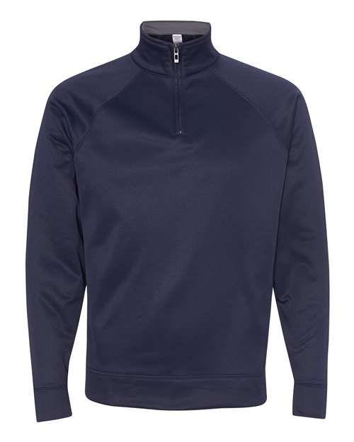 Jerzees PF95MR Adult 6 oz. DRI-POWER SPORT Quarter-Zip Cadet Collar Sweatshirt #color_J NAVY