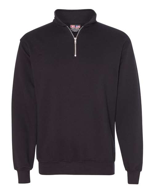 Bayside BA920 Unisex 9.5 oz., 80/20 Quarter-Zip Pullover Sweatshirt #color_BLACK