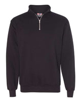 Bayside BA920 Unisex 9.5 oz., 80/20 Quarter-Zip Pullover Sweatshirt #color_BLACK