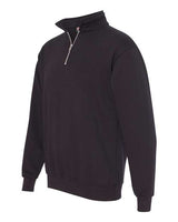 Bayside BA920 Unisex 9.5 oz., 80/20 Quarter-Zip Pullover Sweatshirt #color_BLACK