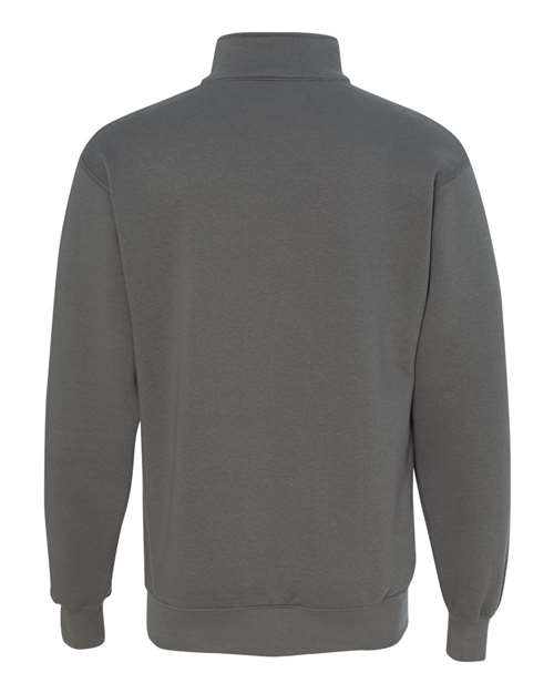 Bayside BA920 Unisex 9.5 oz., 80/20 Quarter-Zip Pullover Sweatshirt #color_CHARCOAL