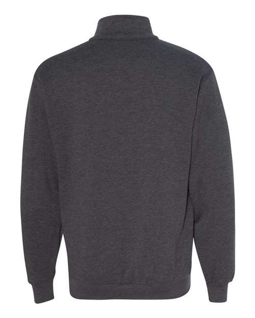 Bayside BA920 Unisex 9.5 oz., 80/20 Quarter-Zip Pullover Sweatshirt #color_CHARCOAL HEATHER