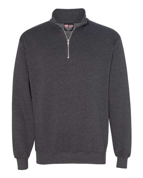 Bayside BA920 Unisex 9.5 oz., 80/20 Quarter-Zip Pullover Sweatshirt #color_CHARCOAL HEATHER