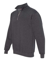 Bayside BA920 Unisex 9.5 oz., 80/20 Quarter-Zip Pullover Sweatshirt #color_CHARCOAL HEATHER
