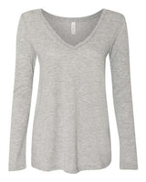 Bella + Canvas 8855 Ladies' Flowy Long-Sleeve V-Neck #color_ATHLETIC HEATHER