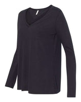 Bella + Canvas 8855 Ladies' Flowy Long-Sleeve V-Neck #color_BLACK