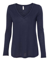 Bella + Canvas 8855 Ladies' Flowy Long-Sleeve V-Neck #color_MIDNIGHT