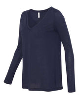 Bella + Canvas 8855 Ladies' Flowy Long-Sleeve V-Neck #color_MIDNIGHT