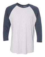 Next Level 6051 Unisex Triblend 3/4-Sleeve Raglan #color_IND/ HTHR WHITE
