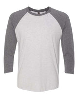 Next Level 6051 Unisex Triblend 3/4-Sleeve Raglan #color_PR HTHR/ HTR WHT