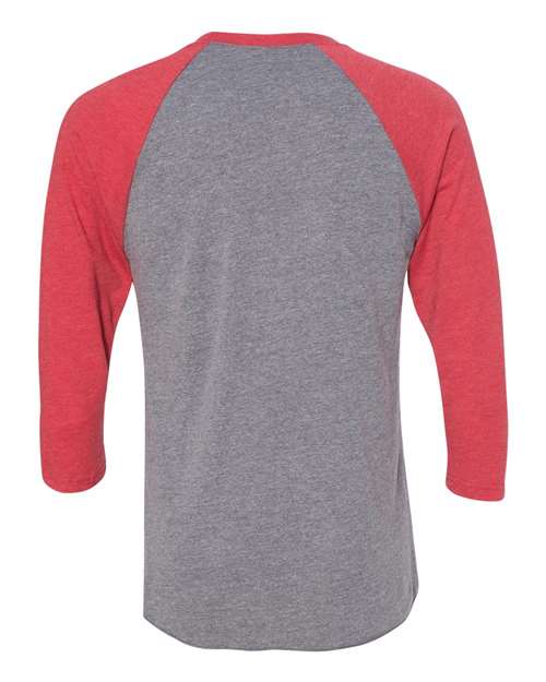 Next Level 6051 Unisex Triblend 3/4-Sleeve Raglan #color_VIN RED/ PR HTHR