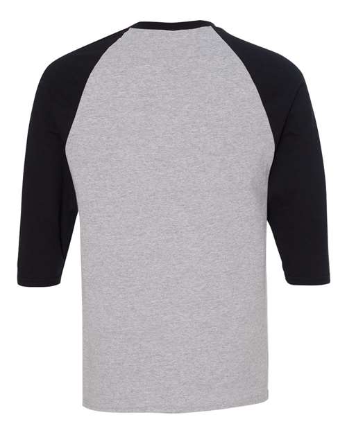 Gildan G570 Adult Heavy Cotton 3/4-Raglan Sleeve T-Shirt #color_SPORT GREY/ BLK