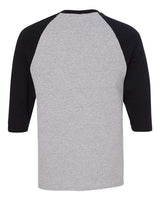 Gildan G570 Adult Heavy Cotton 3/4-Raglan Sleeve T-Shirt #color_SPORT GREY/ BLK