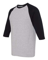 Gildan G570 Adult Heavy Cotton 3/4-Raglan Sleeve T-Shirt #color_SPORT GREY/ BLK