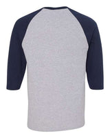 Gildan G570 Adult Heavy Cotton 3/4-Raglan Sleeve T-Shirt #color_SPORT GREY/ NAVY