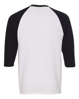 Gildan G570 Adult Heavy Cotton 3/4-Raglan Sleeve T-Shirt #color_WHITE/ BLACK