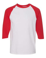 Gildan G570 Adult Heavy Cotton 3/4-Raglan Sleeve T-Shirt #color_WHITE/ RED