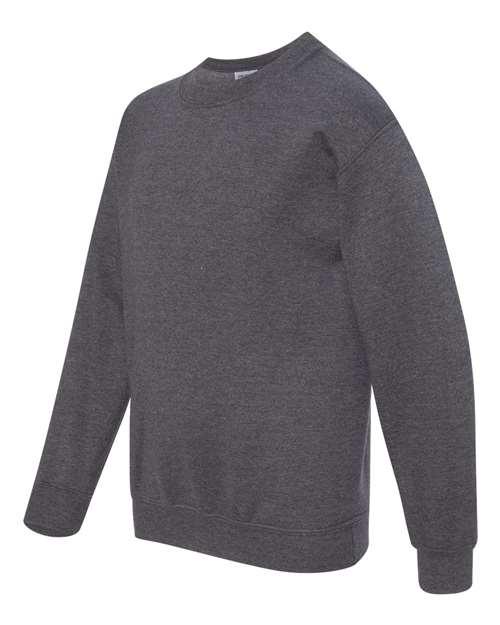 Gildan G180B Youth Heavy Blend 50/50 Fleece Crew #color_DARK HEATHER