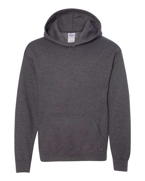 Gildan G185B Youth Heavy Blend 50/50 Hooded Sweatshirt #color_DARK HEATHER