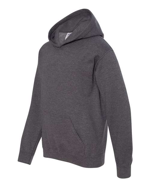 Gildan G185B Youth Heavy Blend 50/50 Hooded Sweatshirt #color_DARK HEATHER