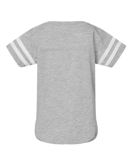 Rabbit Skins 4437 Infant Football Bodysuit #color_VN HTHR/ BLD WHT