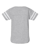 Rabbit Skins 4437 Infant Football Bodysuit #color_VN HTHR/ BLD WHT