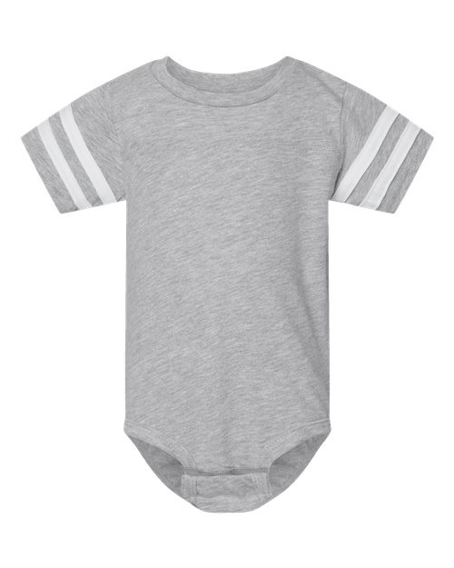 Rabbit Skins 4437 Infant Football Bodysuit #color_VN HTHR/ BLD WHT