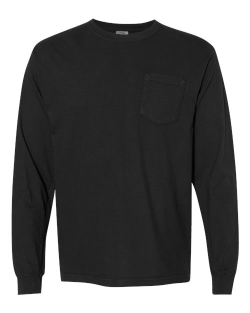 Comfort Colors C4410 Adult Heavyweight RSLong-Sleeve Pocket T-Shirt #color_BLACK