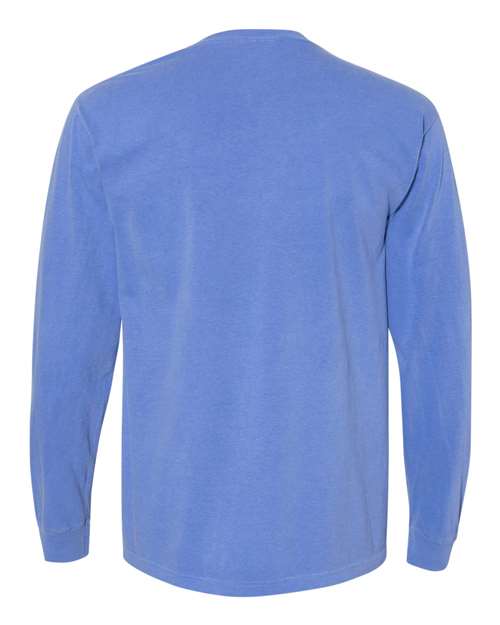 Comfort Colors C4410 Adult Heavyweight RSLong-Sleeve Pocket T-Shirt #color_FLO BLUE