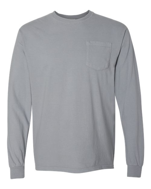 Comfort Colors C4410 Adult Heavyweight RSLong-Sleeve Pocket T-Shirt #color_GRANITE