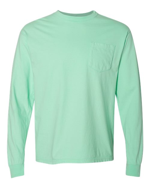 Comfort Colors C4410 Adult Heavyweight RSLong-Sleeve Pocket T-Shirt #color_ISLAND REEF