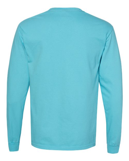 Comfort Colors C4410 Adult Heavyweight RSLong-Sleeve Pocket T-Shirt #color_LAGOON BLUE