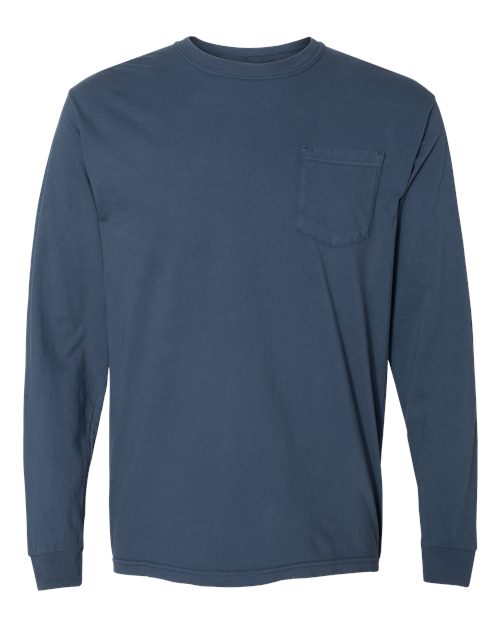 Comfort Colors C4410 Adult Heavyweight RSLong-Sleeve Pocket T-Shirt #color_MIDNIGHT