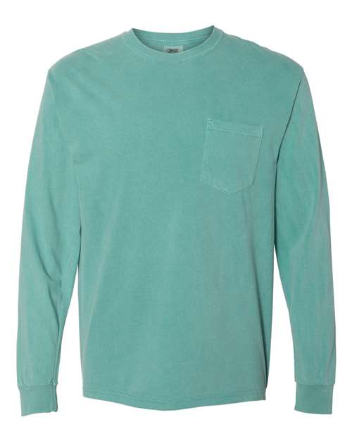 Comfort Colors C4410 Adult Heavyweight RSLong-Sleeve Pocket T-Shirt #color_SEAFOAM