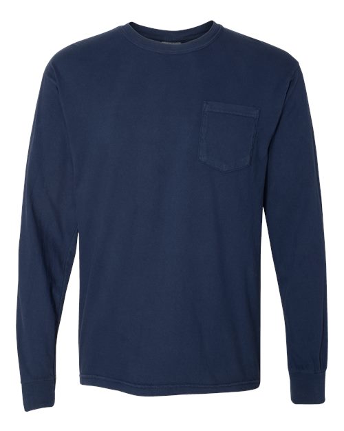 Comfort Colors C4410 Adult Heavyweight RSLong-Sleeve Pocket T-Shirt #color_TRUE NAVY