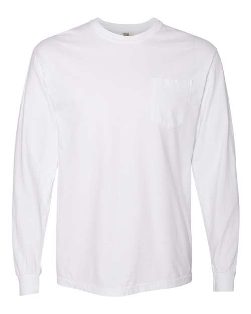 Comfort Colors C4410 Adult Heavyweight RSLong-Sleeve Pocket T-Shirt #color_WHITE