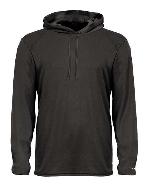 Badger 4105 B-Core Hooded Long Sleeve T-Shirt #color_Black