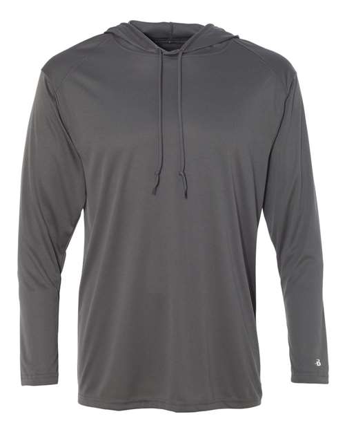 Badger 4105 B-Core Hooded Long Sleeve T-Shirt #color_Graphite