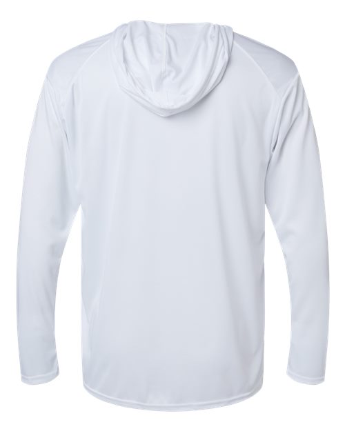 Badger 4105 B-Core Hooded Long Sleeve T-Shirt #color_White