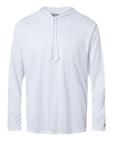 Badger 4105 B-Core Hooded Long Sleeve T-Shirt #color_White