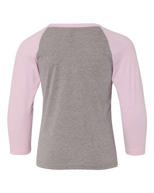 Next Level 3352 Youth CVC 3/4-Sleeve Raglan #color_LILAC/ D HTR GRY