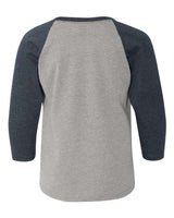 Next Level 3352 Youth CVC 3/4-Sleeve Raglan #color_MD NY/ D HTR GRY