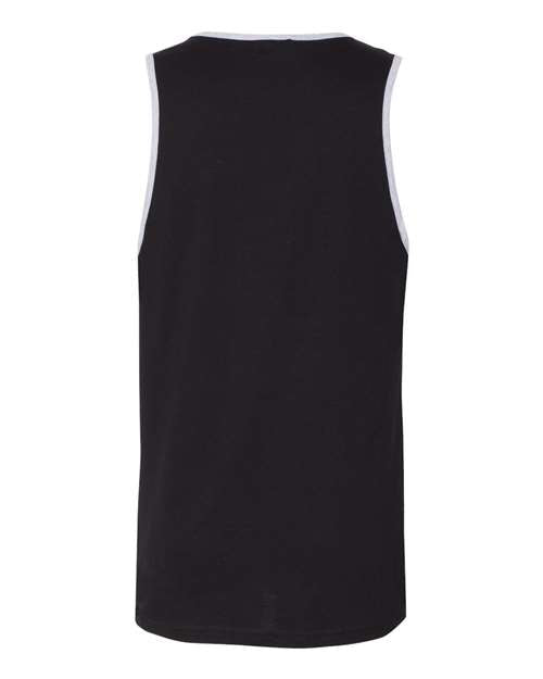 Next Level 3633 Men's Cotton Tank #color_BLACK/ HTHR GREY