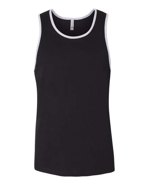 Next Level 3633 Men's Cotton Tank #color_BLACK/ HTHR GREY